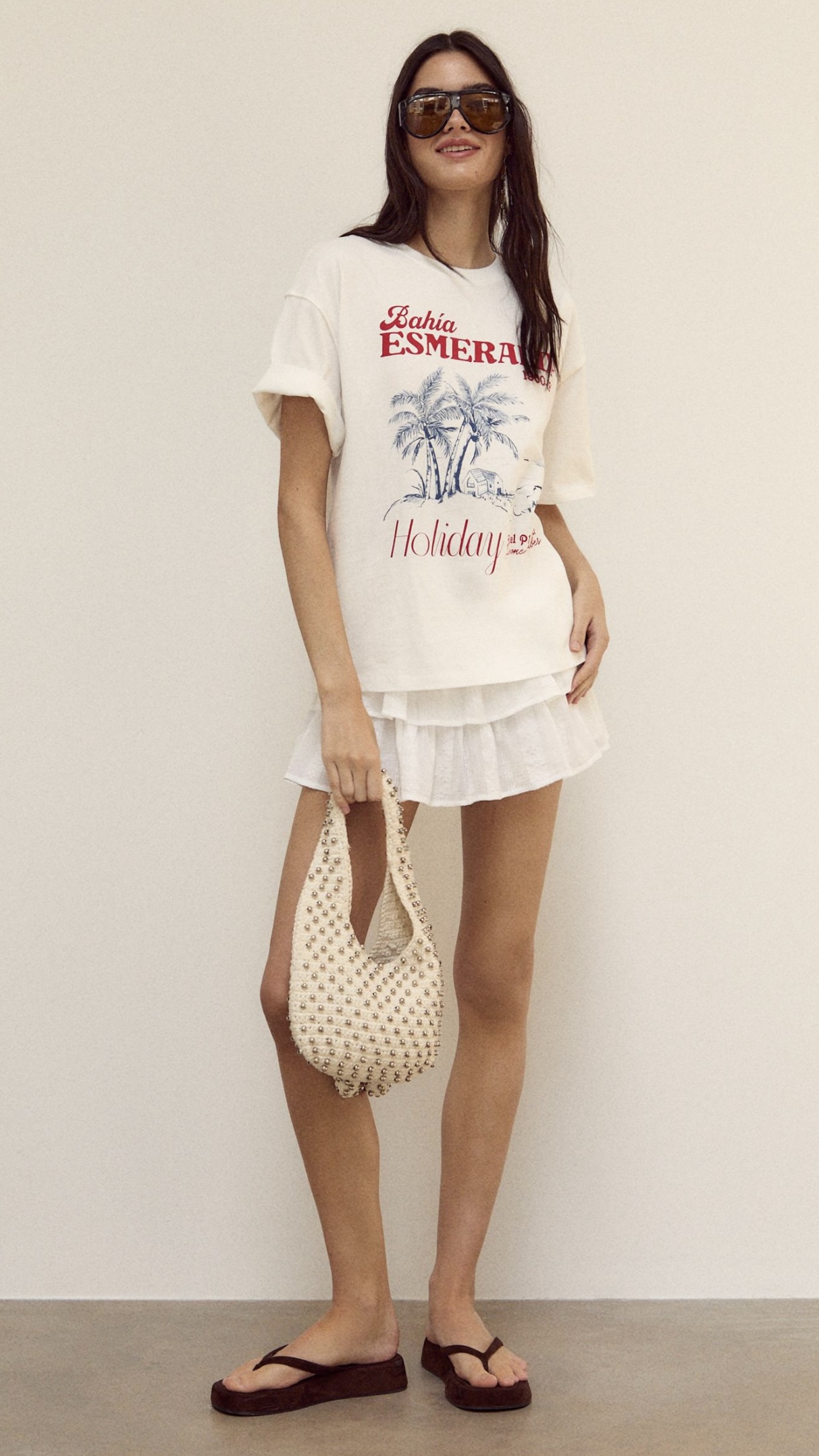 FLIEßENDER HOSENROCK MIT RÜSCHEN  -  22,99€