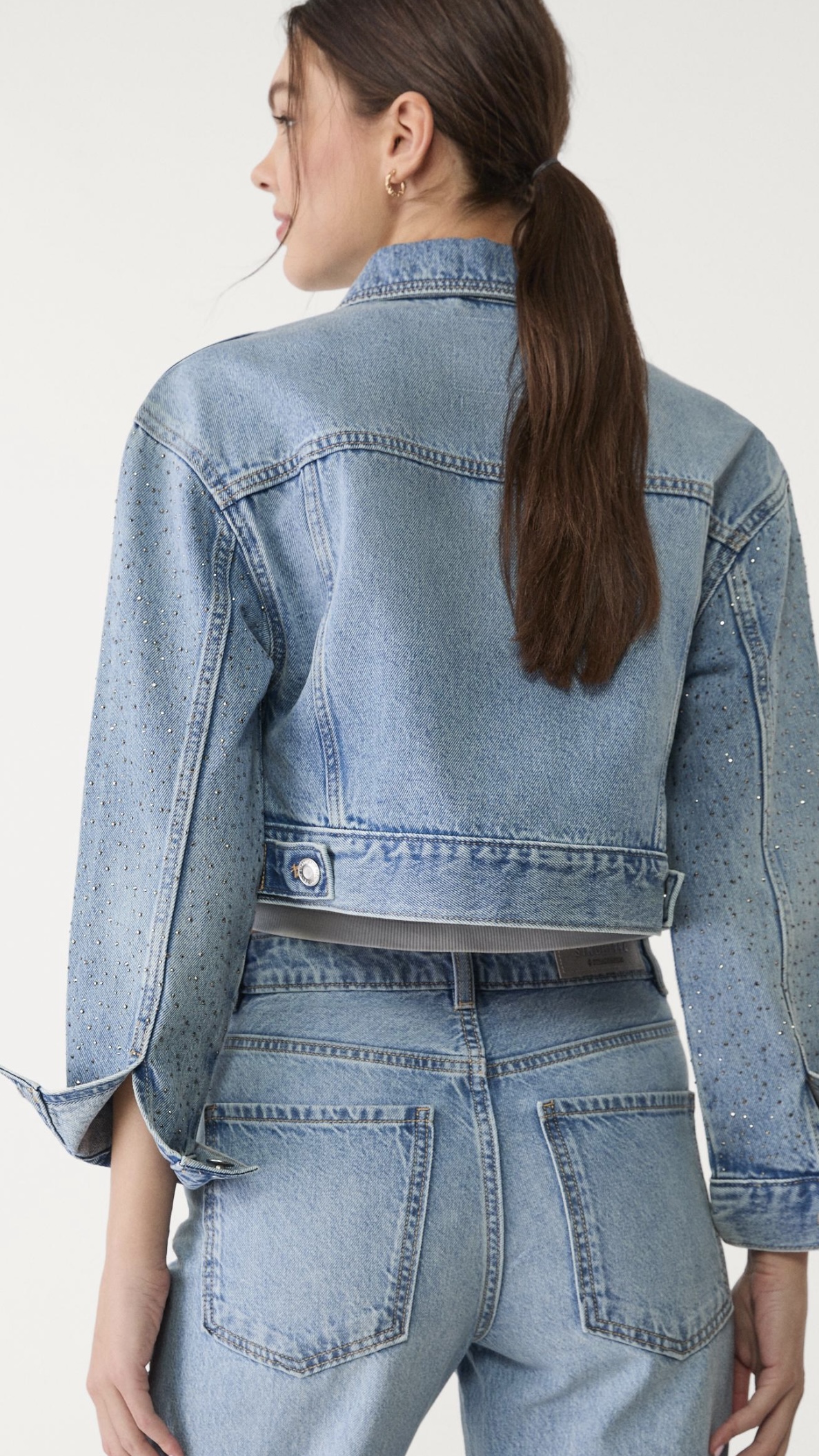 JEANSJACKE MIT GLITZER  -  55,99€